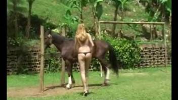Sexy milf shakes serious inches of horse dick into her mouth
