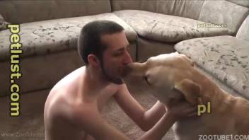 Incredible homemade amateur bestiality featuring a man and his dog