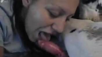 Hot babe flaunts perverted naked footage involving bestiality