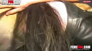 Chubby mature woman gets pounded by a massively endowed beast right here