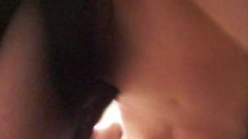 Attractive lady recorded while attempting canine-style adult video with a dog
