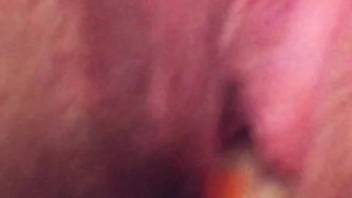 Perverted close-up fetish scene featuring a man jerking off on webcam