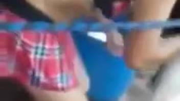 Curvy-booty lady gets harshly pounded anally by beasts