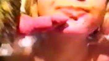 Nude female recorded in intense moments of canine erotica