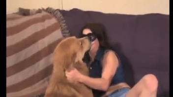 Incredibly hot bestiality woman being screwed by a canine