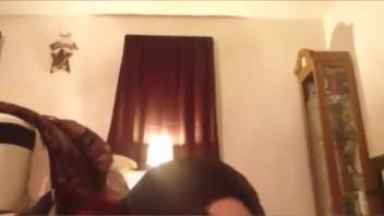 Ebony canine intensely penetrates novice female in wild domestic footage