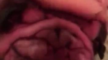 Naughty beast tonguing a babe's steamy slit in first-person view