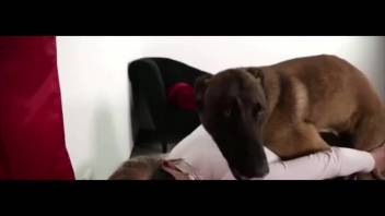 Fantastic doggy style pounding with a groaning blonde chick