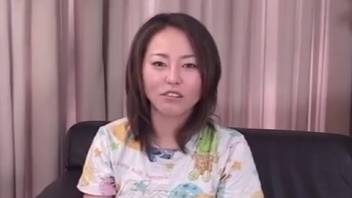 Sexy Japanese brunette screws a canine and a guy