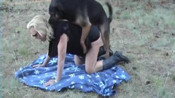 Stunning lady in black craves that cock down her throat