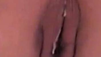 Closeup animal creampie after the woman ends fucking with her dog