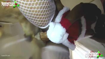 Black webcam whore pounded doggy style harshly and covered in jizz