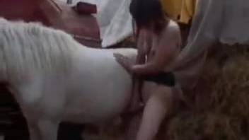 Skinny teen girl has sex with her horse for the very first time